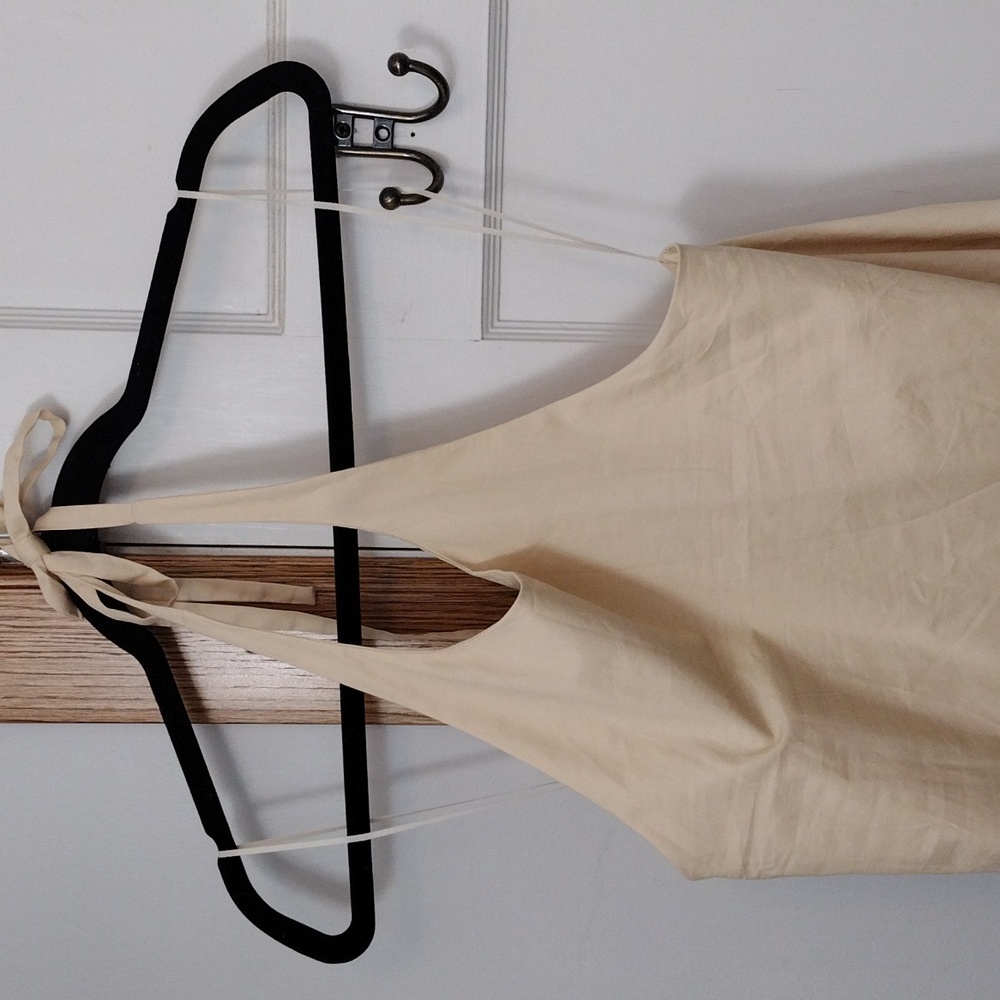 Zara Dress Size M Maxi Halter Dress Cotton- Cream Tan NWT - Picture 8 of 13